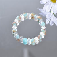 Pulsera Unisex De Cuarzo Aura Y Sedimento De Oceano Joyería Cristal Homeopática Para Traer Abundancia yProsperidad - details 2