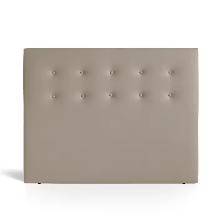 Meimon cabecero ALBA, ideal para dormitorios modernos y contemporáneos. Tapizado en ecopiel sintética de tacto suave,  estructura de madera resistente y su formato horizontal de gran altura, Disponible en tres colores: blanco, beige y visón - 1