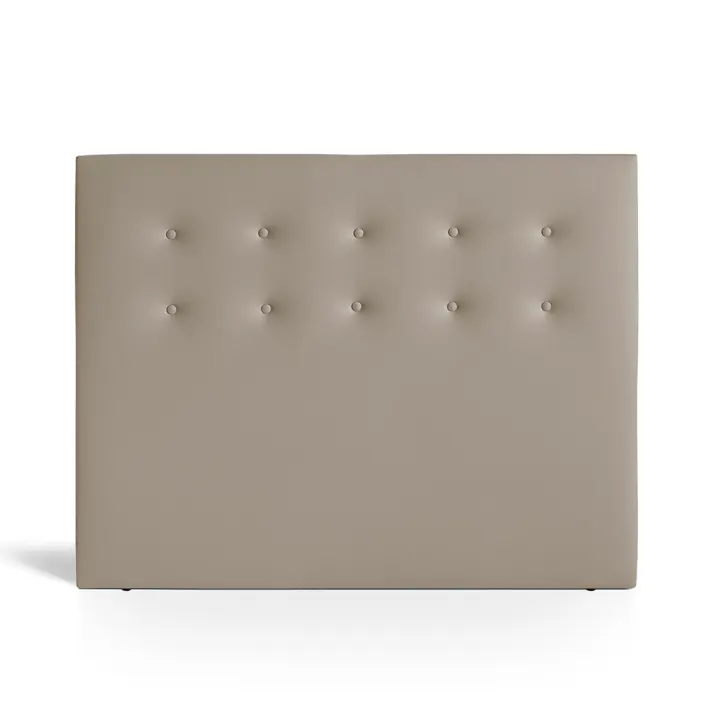 Meimon cabecero ALBA, ideal para dormitorios modernos y contemporáneos. Tapizado en ecopiel sintética de tacto suave,  estructura de madera resistente y su formato horizontal de gran altura, Disponible en tres colores: blanco, beige y visón - 1