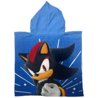 Sonic Toalla con Capucha Niños 50x50cm, Sonic The Hedgehog Toalla Infantil de Playa y Piscina, Poncho Niña y Niño, Toalla de Baño Microfibra - details 1