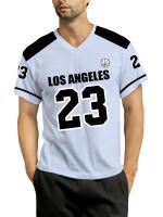 Camiseta De Baloncesto Los Angeles 23 Para Hombre Cuello V Manga Corta Casual Y Deportiva Con Impresión Digital Polyester - details 4