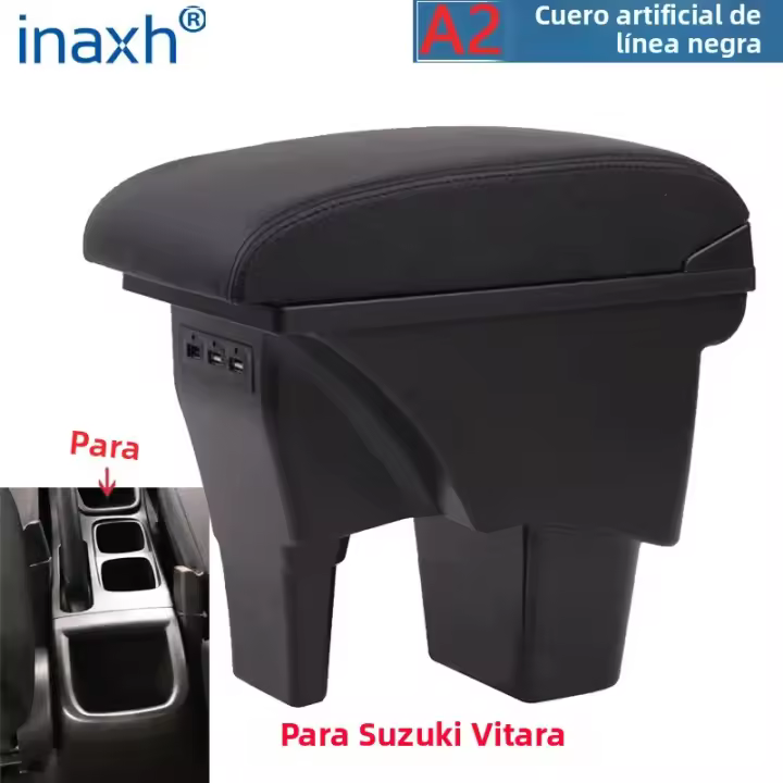 Caja De Almohadilla Central Para Suzuki Vitara Con Luz LED USB Accesorios De Coche Fácil Instalación Material PU Cuero / ABS Plástico - 1