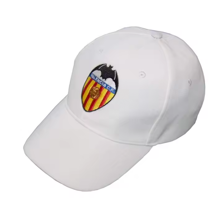 Gorra adulto Valencia Club de Fútbol blanca escudo bordado producto oficial talla adluto ajustable GRV530 - 1