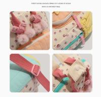 Strawberry Printed Canvas Backpack - Cute dopamine contrast color backpack, beautifully decorated, perfect for outdoor travel, also an ideal gift for Christmas, Halloween, Easter and Thanksgiving. - details 3