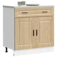 vidaXL Mueble bajo de cocina porto alto brillo en color Blanco brillante/Roble Sonoma/Blanco y más | almacenamiento funcional diseño moderno para baño dormitorio sala - details 1