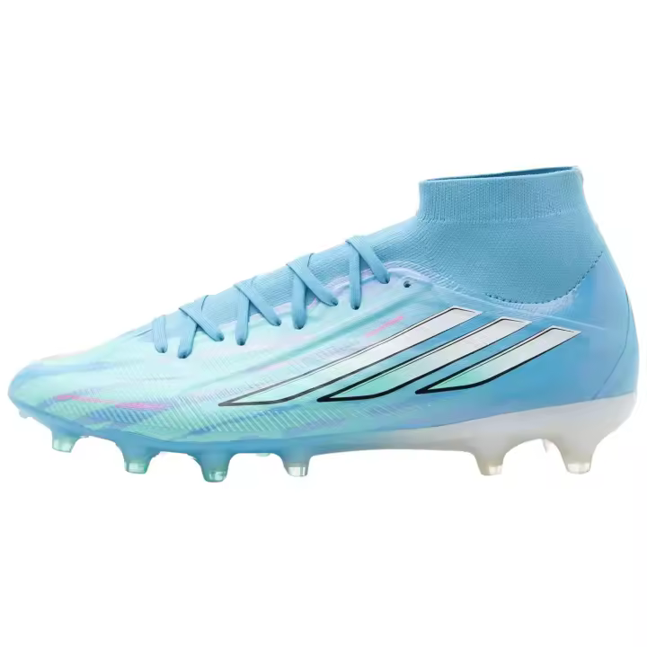 Botas De Futbol Adidas modelo F50 Sparkfusion Pro Mid FG/AG Trinity Rodman "Semi Blue Burst / Cloud White / Lucid Pink" para Mujer en color Azul - 1