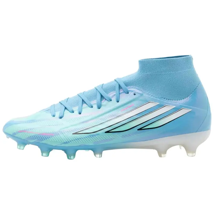 Botas De Futbol Adidas modelo F50 Sparkfusion Pro Mid FG/AG Trinity Rodman "Semi Blue Burst / Cloud White / Lucid Pink" para Mujer en color Azul - 1