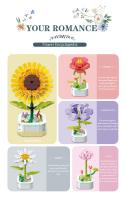 Juego De Bloques De Construcción De Bouquet De Flores Simulación ( Girasol Rosa Tulipán) Juguete Para Mujeres Decoración De Escritorio Romántica Regalos Para Niñas - details 5