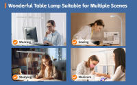 Lámpara De Escritorio LED Ajustable Con Control Táctil Y Memoria En 3 Colores Luz De Escritorio Con Pinza Para Oficina Y Hogar Sin Certificación - details 7