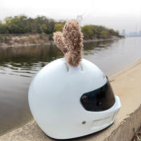Decoración De Gafas De Invierno Conejo Rabioso Para Casco De Bicicleta Eléctrica Y Motocicleta Accesorio De Cabeza De Peluche Lindo Un Par - details 5