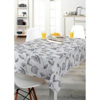 Mantel antimanchas de hule impermeable - Hulehule Tex - Diseño Floral tonos Blancos y grises  - CLAIRA GRIS - details 0