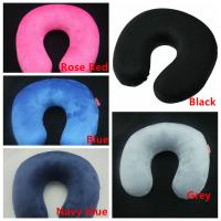 Cojín De Viaje Inflable Universal U Shaped Suave Soporte Para Cuello Y Cabeza Almohada Aire Conveniente De Poliéster / Algodón - details 1