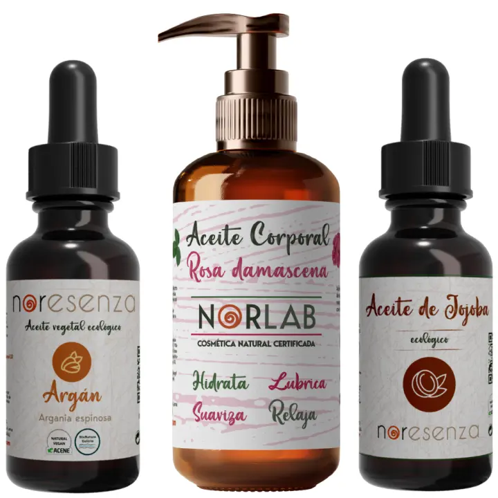 Noresenza Pack - Aceites Corporales Rosa damasco, Argán y Jojoba - 1