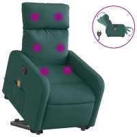 vidaXL Sillón de masaje eléctrico reclinable elevable tela Gris claro, Gris oscuro, Negro Sillon Dormitorio Sillon Comodos Silla Relax Sillón Sofá - details 2