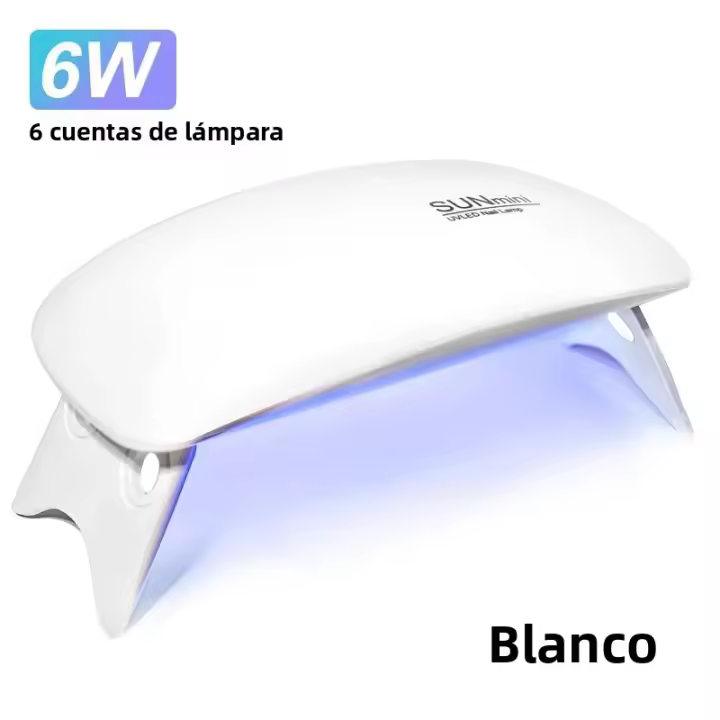 Mini Secador De Uñas 6W Con 6 Lámparas LED UV Para Manicura Portátil Secado Rápido De Polvo De Uñas Con Cable USB Para Uso En Casa - 1