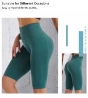 Shorts Deportivos De Cintura Alta Para Mujer Sensación De Vacío Leggings De Push up Con Control De Abdomen Yoga Correr Fitness Gimnasio Pantalones Delgados - details 10