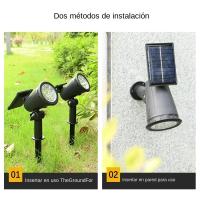 Luces LED Solares 9 LED Para Iluminación De Jardín Y Atracaderos IP65 Impermeables Con Ajuste De Brillo Para Exterior - details 4