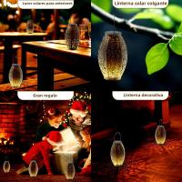 Lámparas Solares Colgantes Impermeables Con Mango Para Jardín Decorativas Para Patio Porche Camino Luz Solar Exterior Con Manija De Metal - details 5