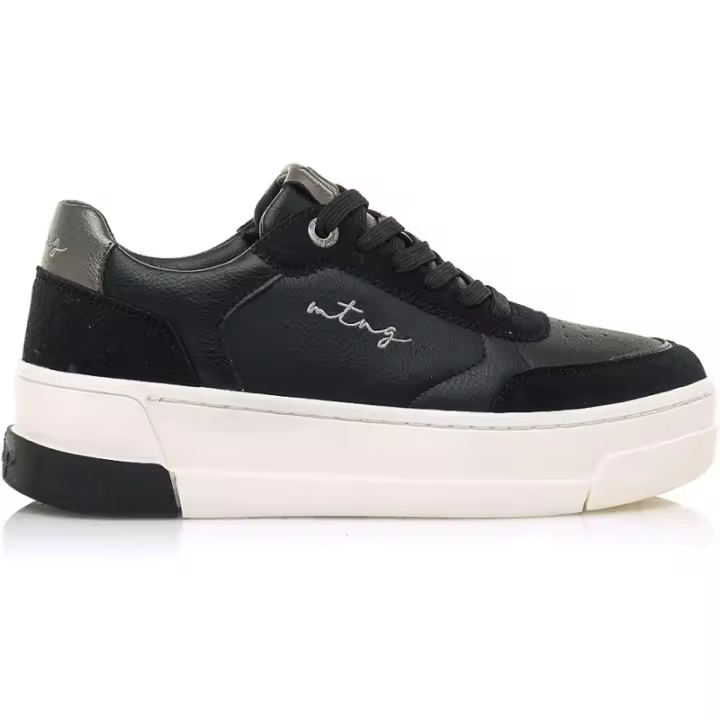 Mustang - Zapatos Deportivos Chica - Negro con Suela Blanca - Elegantes y Formales - 1