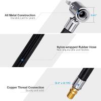 Adaptador Deホース Para Inflado De Neumáticos 20cm/7.87in Con Chuchito De Cobre Y Conector De Inflado Para Reparación De Neumáticos - details 2
