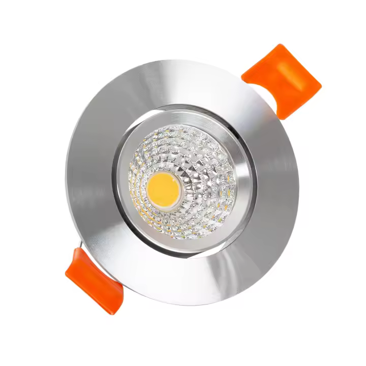 Ledkia Foco Downlight LED 5W COB Direccionable Circular Plata Corte Ø 55 Mm CRI90 Expert Color No Flicker - Ahorro Eléctrico - 1