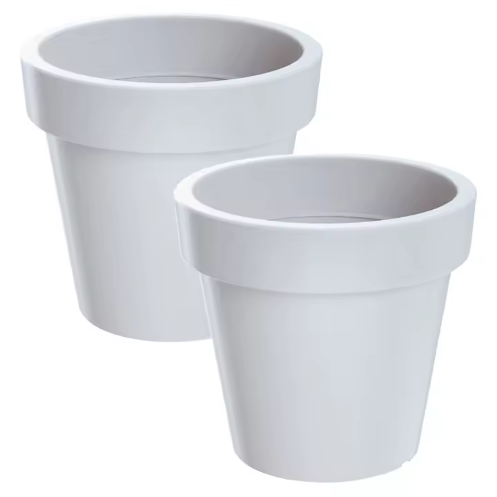 Wellhome Maceta de Plástico Blanca Lofly Prosperplast 19.6x19.6x18.1cm - 1
