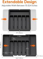Organizador de bolsos para cubiletes, bandeja de utensilios expandible para Cocina, soporte ajustable para cubiletes y cubiletes, almacenamiento de plástico compacto para Tucharos, tenedores K - details 1