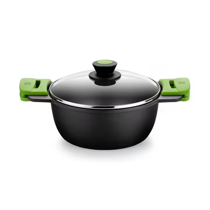 Bra - Cacerola Alta Prior, De 20 a 32 cm, Aluminio Fundido, Apta Inducción y Horno, Incluye Tapa de Cristal y Asas de Silicona - 1