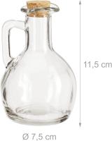 Juego de 2 Jarras de aceite y Vinagre, botellas de Vidrio con Corcho, botellas de aceite Redonda, 200 ml Fall a transparent - details 1