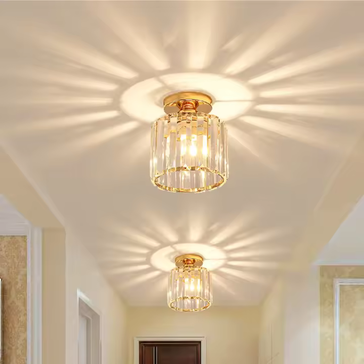 Luz De Techo Moderna Nórdica Con Sombrilla De Cristal Diseño Único Para Pasillo Sala De Estar Pendente Iluminación Self-Contained - 1