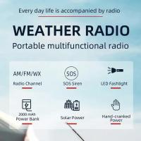 Radio Portátil Recargable Con Crank Solar AM/FM Para Supervivencia Con Batería Recargable Radio USB Linterna Y Lámpara De Lectura - details 25