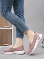 Zapatos Casuales Para Mujer En Color Rosa Zapatos De Malla Transpirables Y Moda Para Caminar Y Correr Zapatillas Planas Vulcanizadas 2024 - details 4