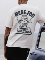 Camiseta De Hombre Con Diseño De Arte En Letras Estilo Casual Para Verano Manga Corta Impresión Directa Camiseta Respirable Para Uso Diario - details 5