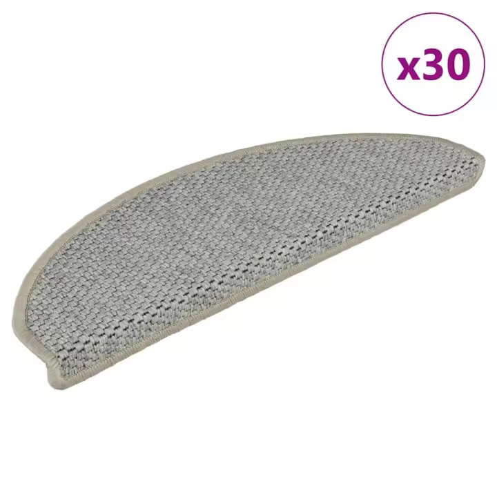 vidaXL Alfombra autoadhesiva escalera sisal 30 uds verde claro - 1