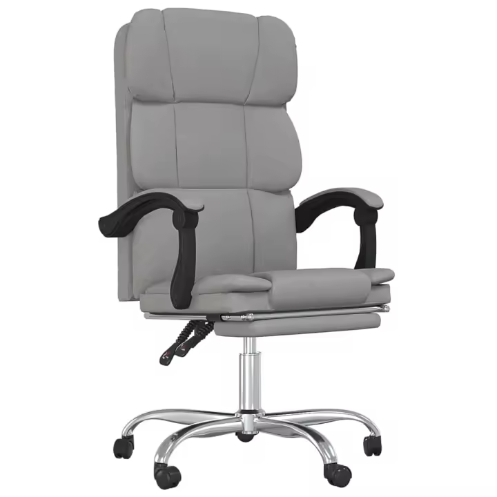 Silla de Oficina reclinable de Tela gris Claro - 1