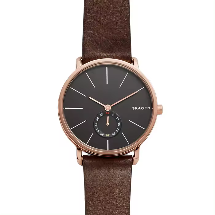 Reloj Skagen SKW6213 Hombre Acero Inoxidable Piel Marrón Negro Cuarzo - 1