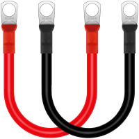 2Pcs Cable De Inversor De Batería 30cm 12V 2AWG Cobre Flexible Y Impermeable Rojo Y Negro Para Auto Conductores Y Baterías - details 2
