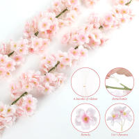 Guirnalda De Flores Artificiales De Seda Rosa De Cerezo 1.8m Para Decoración De Casamiento Fiesta Hogar Jardín Arco Fondo - details 0