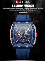 Reloj De Pulsera Curren 8442 Para Hombre Estilo Business Y Casual Cronógrafo De 6 Manos Reloj De Cuarzo Lujo Y Moda Resistente Al Agua Material De Correa Silicona Y Caja De Aleación Dial De Cristal De Zafiro - details 0