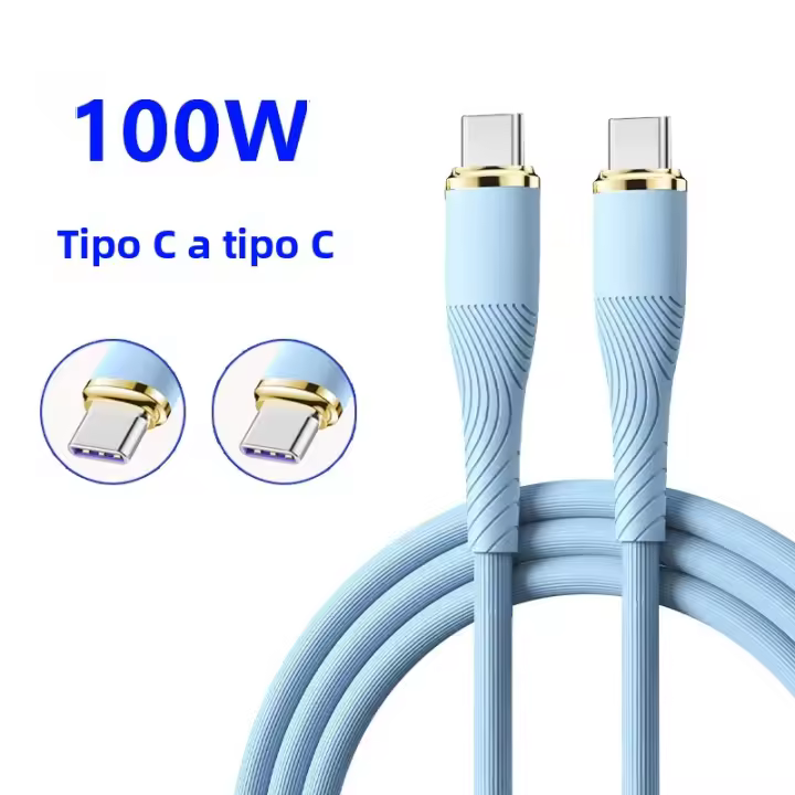 Cable De Carga Rápida PD 100W Tipo C a Tipo C De Silicona Líquida Para Xiaomi 13 Huawei Samsung S6 MacBook Cargador Para Ipad pro - 1