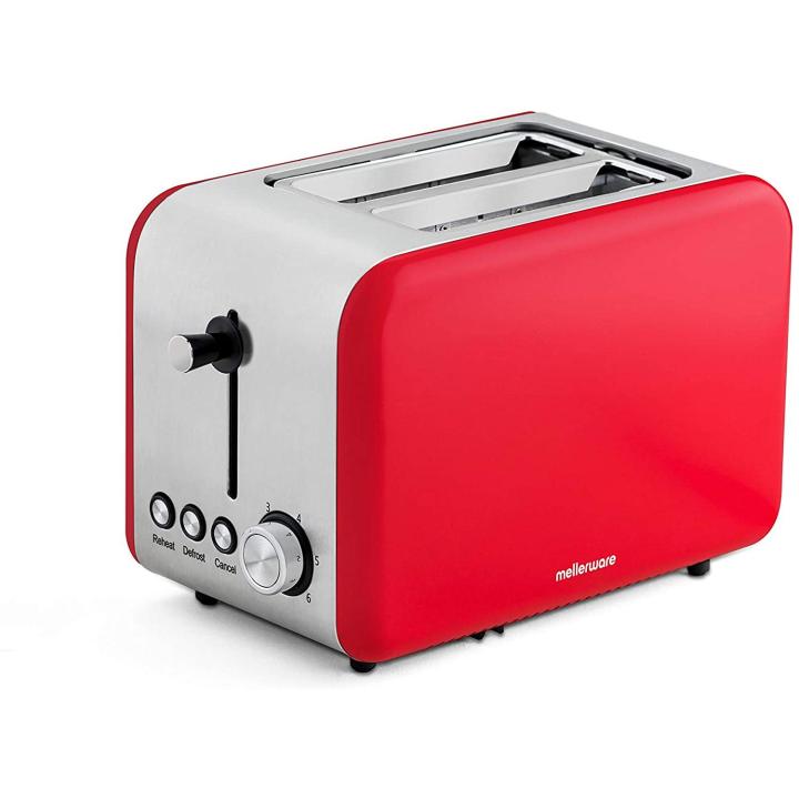 Mellerware Crispy Tostadora de Acero Inoxidable - 850W, 2 Rebanadas