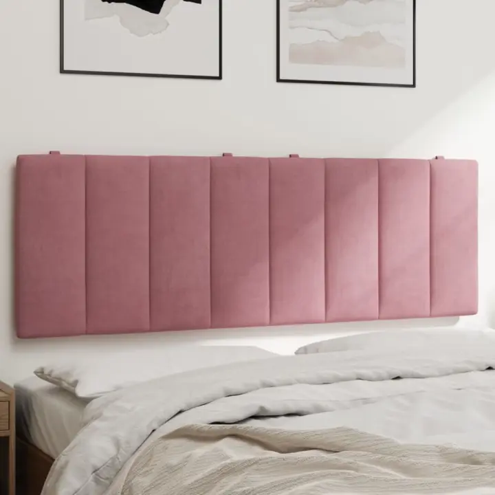 Cabecero de cama acolchado terciopelo rosa 120 cm - 1