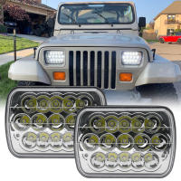 Faros LED 5x7'' 7x6'' Para Ford E-150 Club Wagon E-250 E-350 Econoline F-250 F-350 F-450 Super Duty H6054 H5054 Faro Frontal De Coche Con Luz Alta/baja Y Señales De Giro DRL Material De Aleación De Aluminio Voltaje 12V - details 7