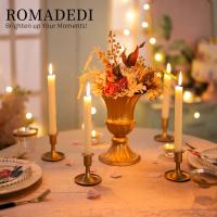 Candelabros Candelabros cónicos, Candelabro dorado para centro de mesa, recepción de boda, juego de 2 - details 2