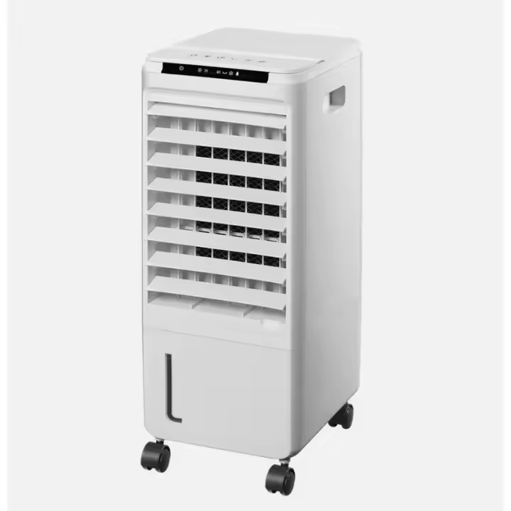 FABRILAMP Climatizador Evaporativo Nieve Blanco 80w 3velocidades Remoto Y Temporiz.Con panel de control TÁCTIL humidificador Y Acum.frio 56x23,5x26cm,4RUEDAS. Calidad TOP de confianza - 1