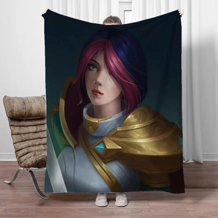 Cobertor Grueso Y Decorativo Para Sofá Y Cama King Size Estilo Invierno 150x200 Con Personajes De League of Legends Material Poliéster 100% Antipelusa Portátil Para Viajes Y Uso Doméstico