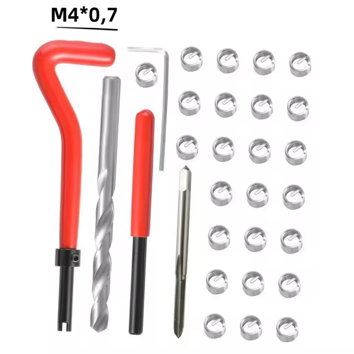 Kit De Reparación De Hileras Métricas 30Pcs Con Insertos De Hilo M3 M4 M7 M9 M11 Helicoil Herramienta De Auto Reparación En Acero Inoxidable 304 Para Coche - 1