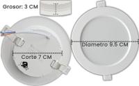 Pack 4 Downlight LED 6W, 560 Lúmenes, 6500K, ALUMAR  Corte 7 cm, Diámetro 9.5 cm, Difusor PS, Controlador integrado, SMD2835, PCB Aluminio, Diseño Delgado, CRI-80, Vida Útil 40,000h - details 6