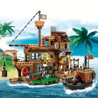 Juguetes De Construcción De Barco Pirata 675 Piezas Tema De Wharf Ciudad Tienda Para Niños Regalos De Cumpleaños Modelo De Barco De Bloques De Construcción Para Niños - details 0