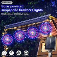1PC Luces De Fuego Solar Colgantes Con 480LED Estrella En 8 Modos Impermeables Para Decoración De Navidad Y Halloween En Exteriores - details 4